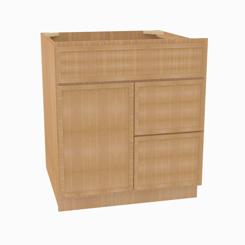 PH-S3621BDR-34-1/2 Double Door 36 Inch Sink Base Combo Vanity with Right Drawer | Petit OAK - image 2