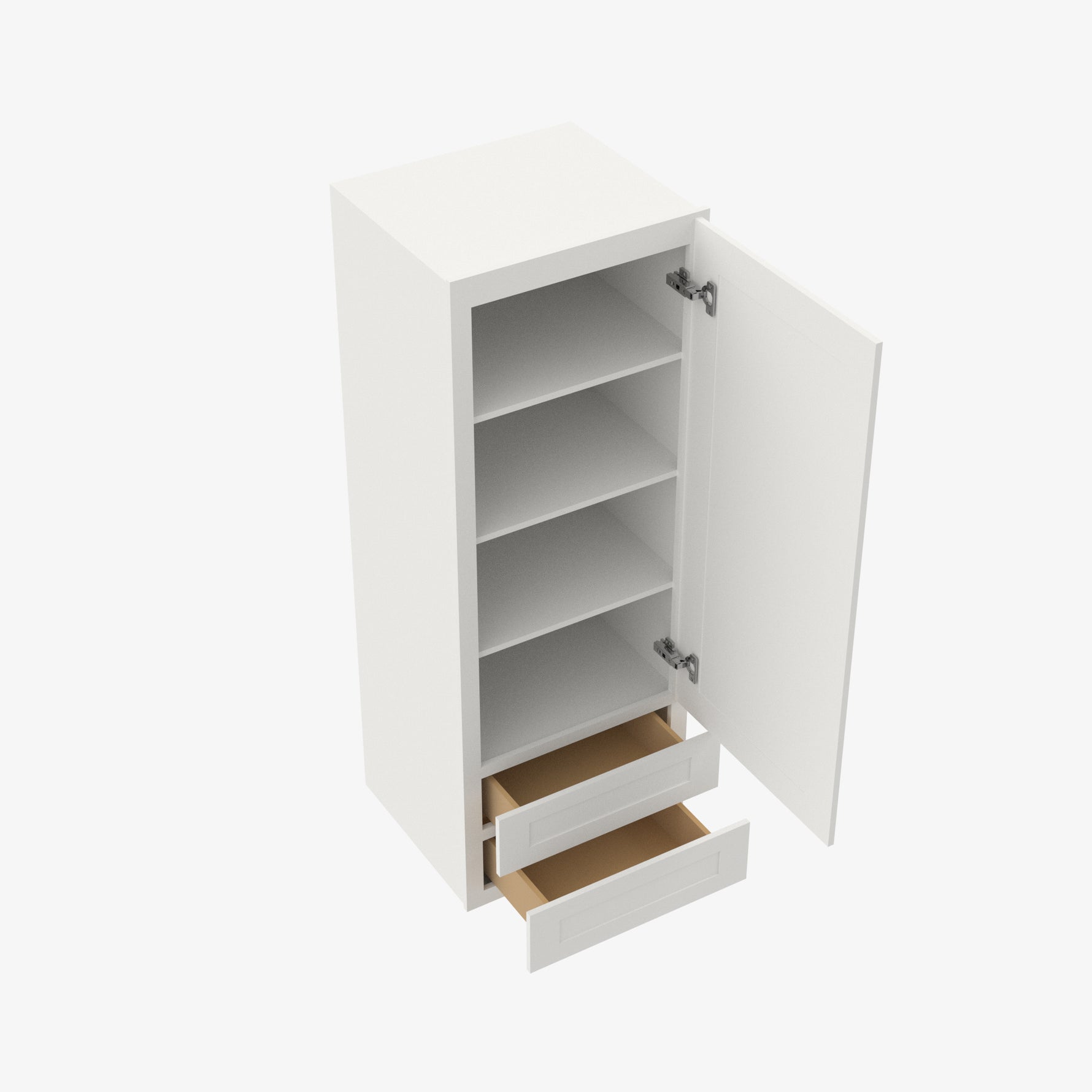 AZ-W2D1848 Single Door Cabinets 18 Inch Wall Cabinet With 2 Built-In Drawers | Forevermark Champagne Maple Shaker - image 1
