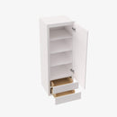 AW-W2D1848 Single Door Cabinets 18 Inch Wall Cabinet With 2 Built-In Drawers | Ice White Shaker - image 4