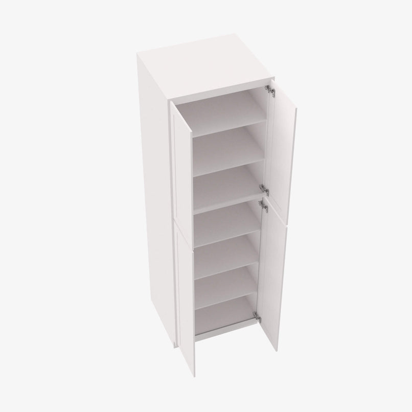 AW-WP3090B Four Door 30 Inch Tall Wall Pantry Cabinet with Butt Doors | Ice White Shaker - image 4