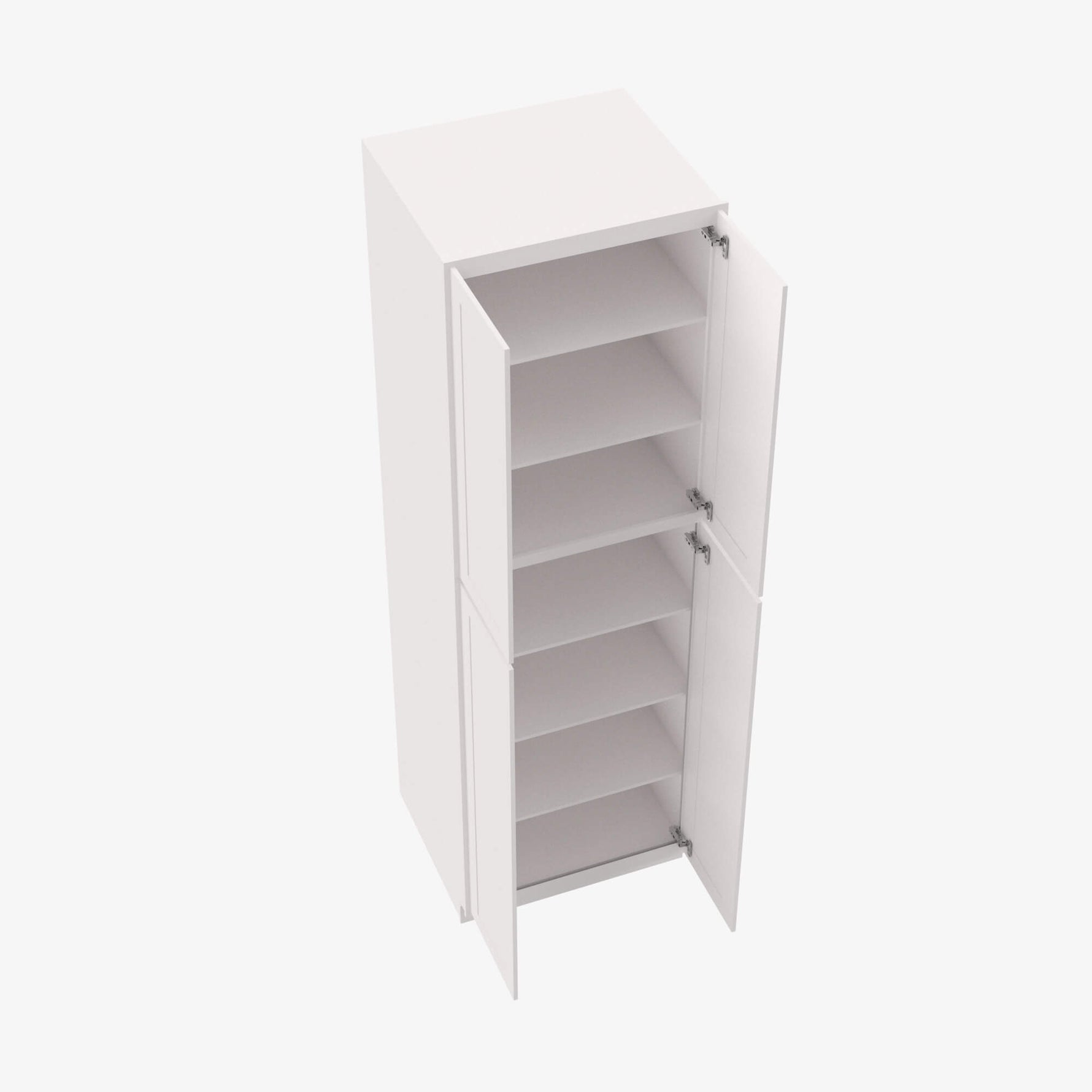 AW-WP3096B Four Door 30 Inch Tall Wall Pantry Cabinet with Butt Doors | Ice White Shaker - image 4