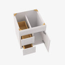 AW-S3621BDL-34-1/2 Double Door 36 Inch Sink Base Combo Vanity with Left Drawer | Ice White Shaker - image 4