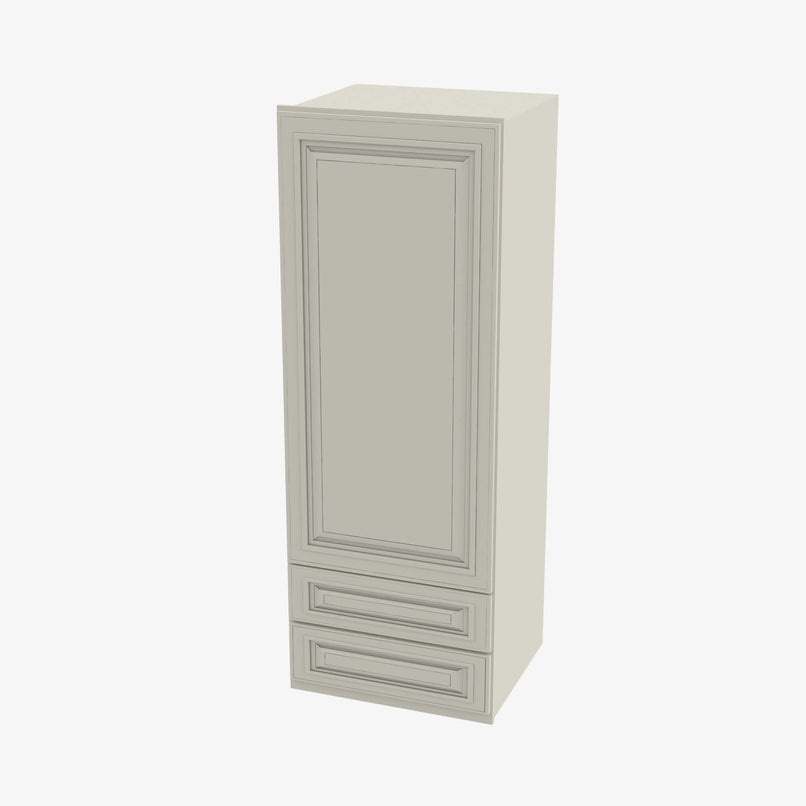 SL-W2D1860 Single Door Cabinets 18 Inch Wall Cabinet With 2 Built-In Drawers | Signature Pearl - image 2