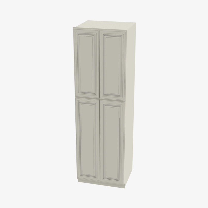 SL-WP2490B Four Door 24 Inch Tall Wall Pantry Cabinet with Butt Doors | Signature Pearl - image 2