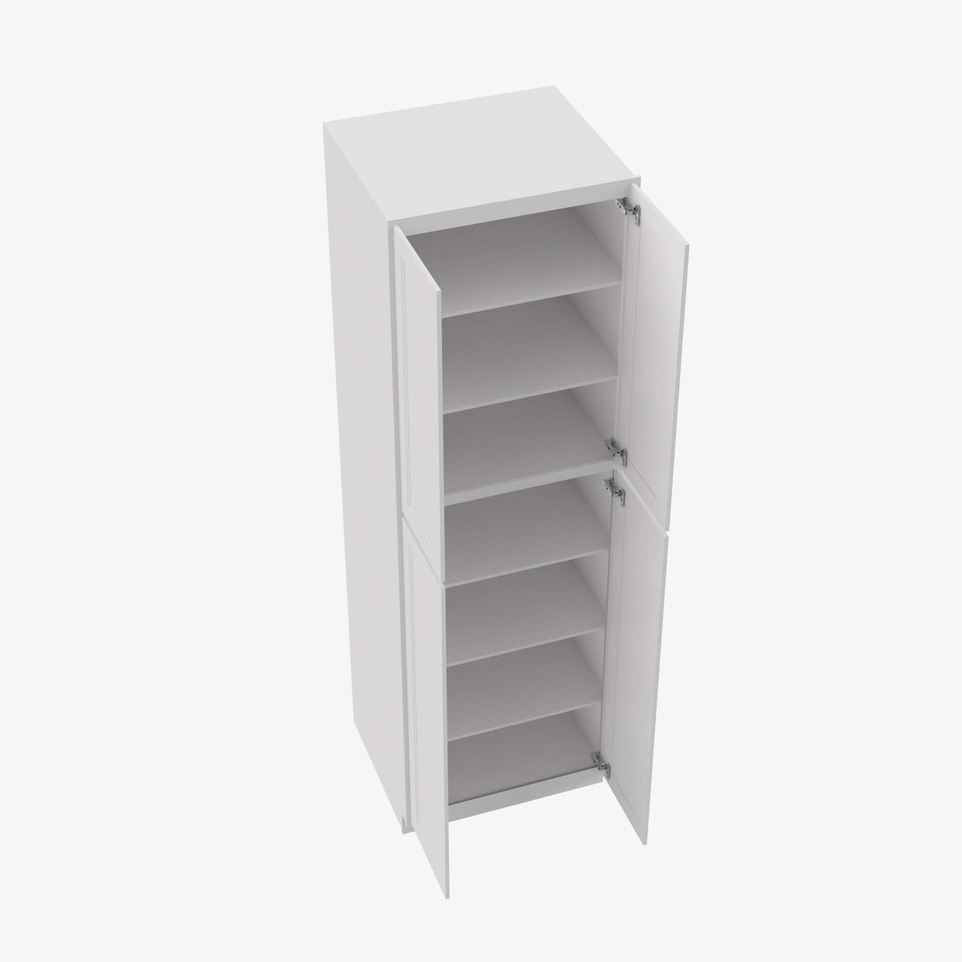 TW-WP3090B Four Door 30 Inch Tall Wall Pantry Cabinet with Butt Doors | Uptown White