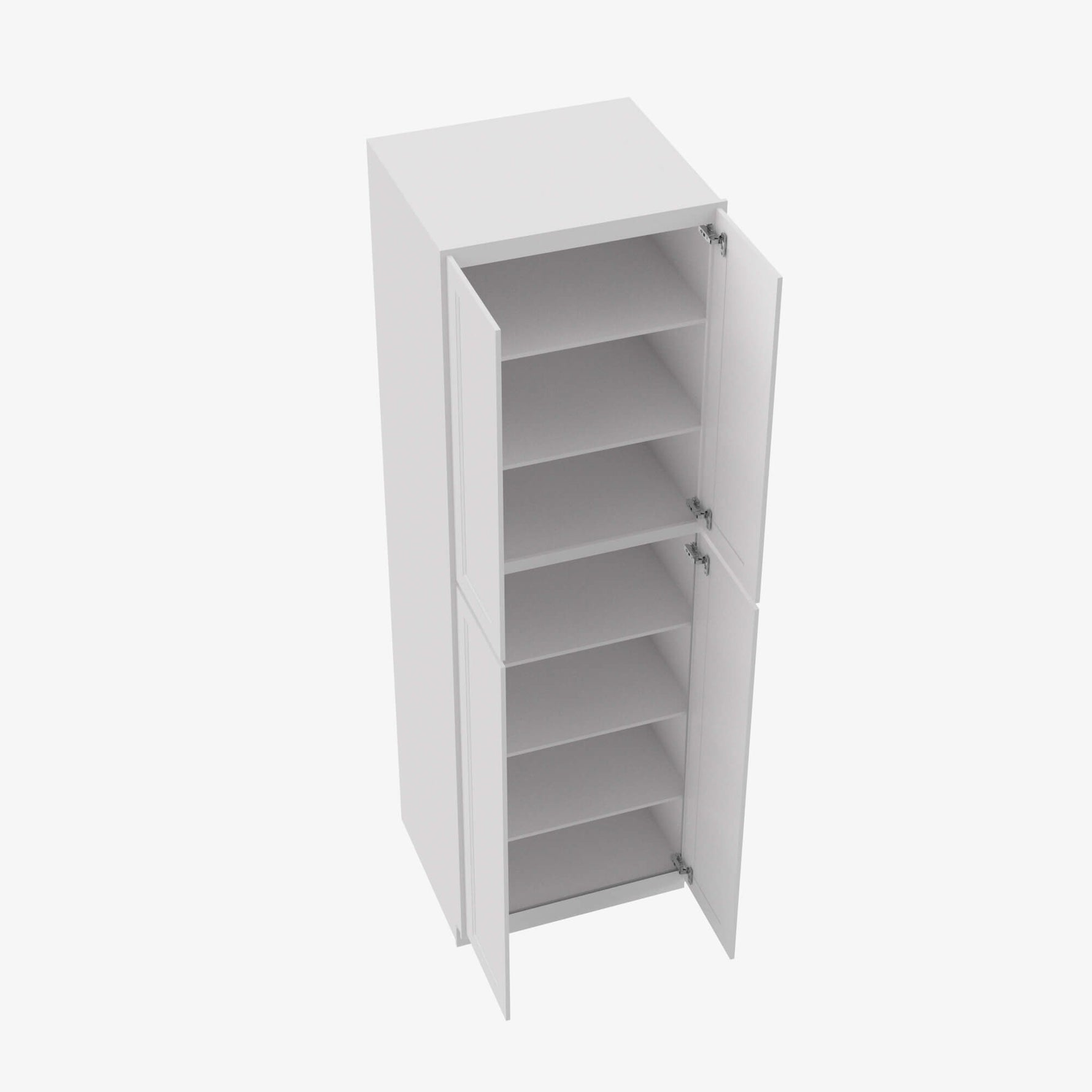 TW-WP3090B Four Door 30 Inch Tall Wall Pantry Cabinet with Butt Doors | Uptown White - image 3