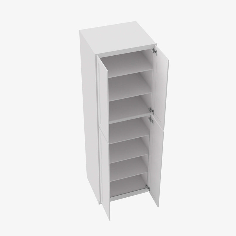 TW-WP3096B Four Door 30 Inch Tall Wall Pantry Cabinet with Butt Doors | Uptown White - image 3