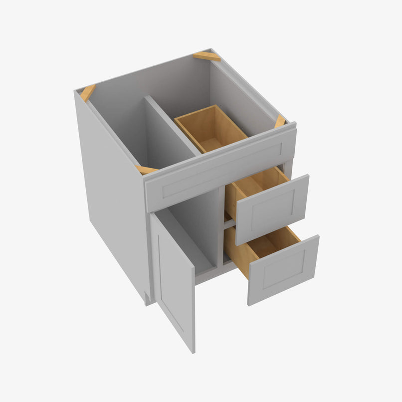 AB-S3021DR-34-1/2 Single Door Cabinets 30 Inch Combo Vanity with Right Drawer | Lait Grey Shaker - image 4