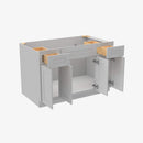 AB-S4821B12D-34-1/2 Double Door 48 Inch Sink Base Combo Vanity with Drawers | Lait Grey Shaker - image 4