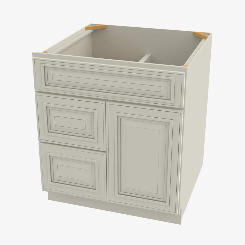 SL-S3021DL-34-1/2 Single Door Cabinets 30 Inch Combo Vanity with Left Drawer | Signature Pearl - image 2