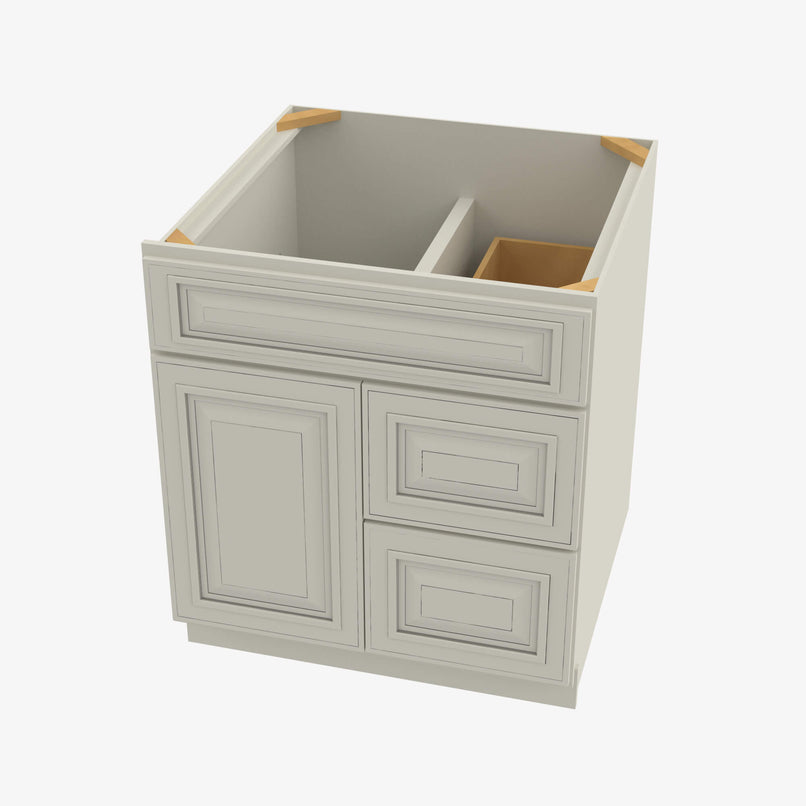 SL-S3021DR-34-1/2 Single Door Cabinets 30 Inch Combo Vanity with Right Drawer | Signature Pearl - image 2