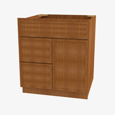 PR-S3021DL-34-1/2 Single Door Cabinets 30 Inch Combo Vanity with Left Drawer | Petit Brown - image 1
