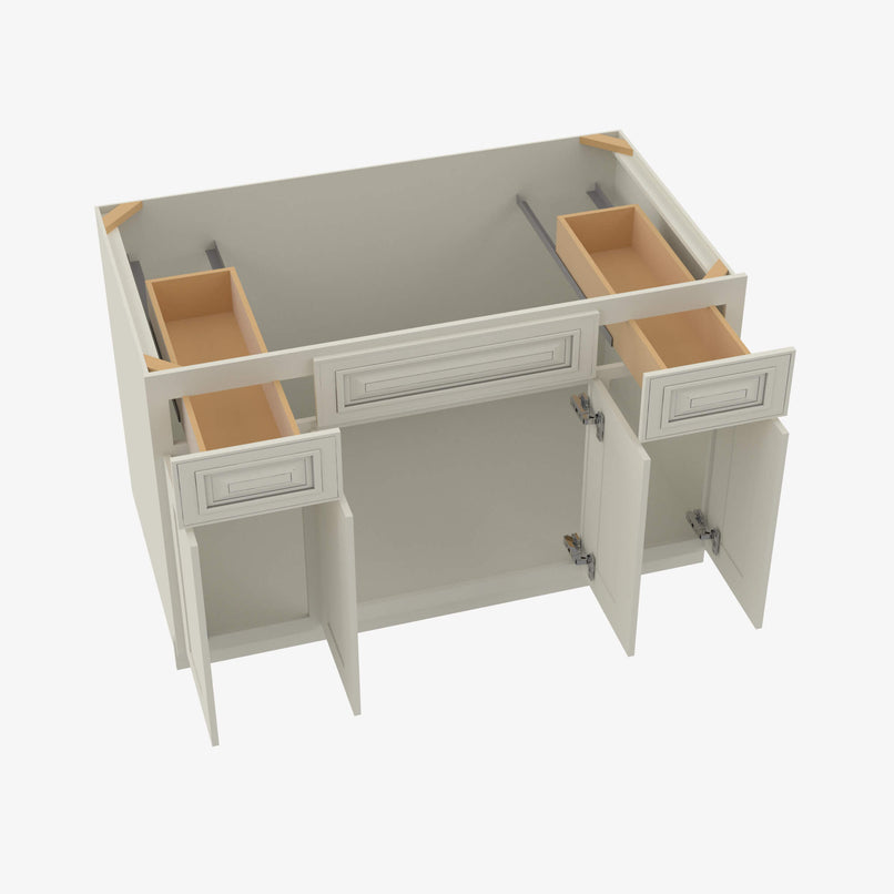 SL-S4821B12D-34-1/2 Double Door 48 Inch Sink Base Combo Vanity with Drawers | Signature Pearl - image 4