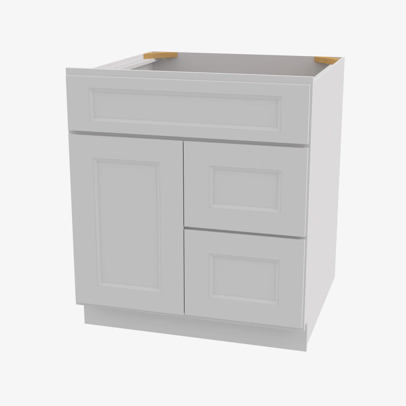 TW-S3621BDR-34-1/2 Double Door 36 Inch Sink Base Combo Vanity with Right Drawer | Uptown White - image 2