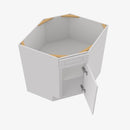 GW-BDCF36 Single Door Cabinets 36 Inch Base Diagonal Corner Sink & Cabinets Cabinet | Gramercy White - image 4