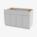 GW-S4821B12D-34-1/2 Double Door 48 Inch Sink Base Combo Vanity with Drawers | Gramercy White - image 2
