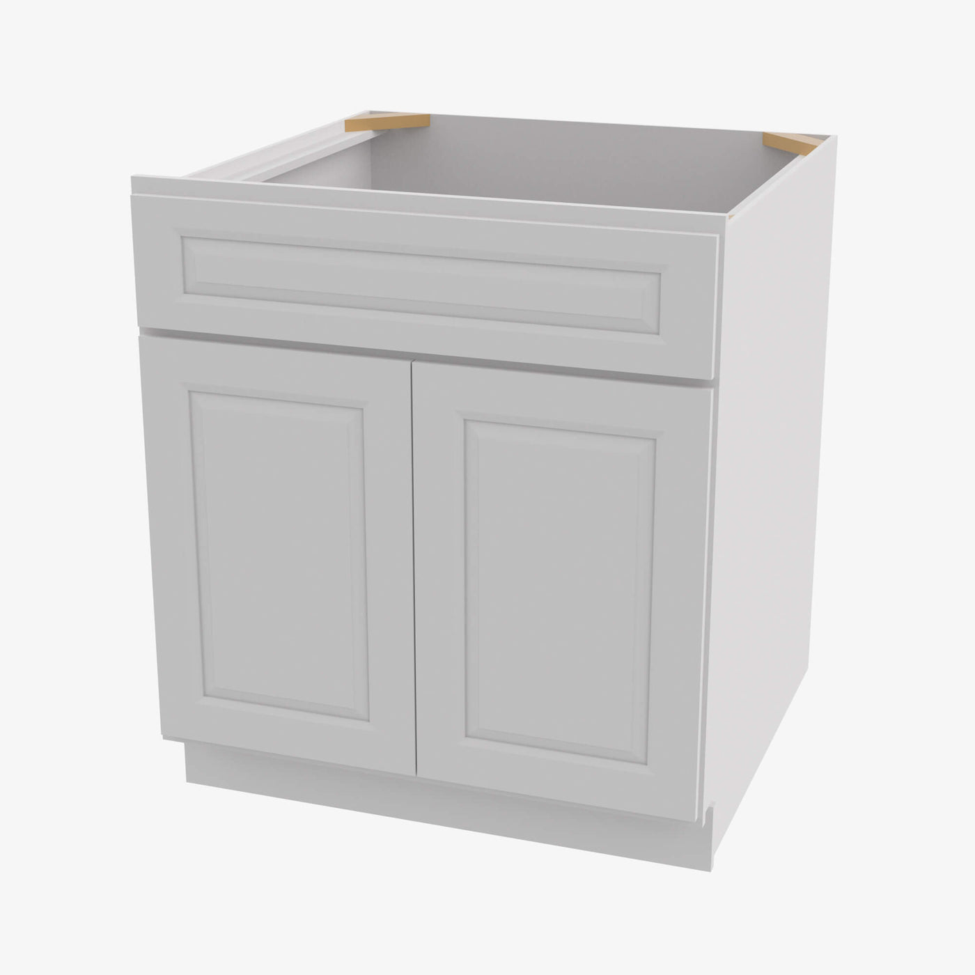 GW-S3021B-34-1/2 Double Door 30 Inch Sink Base Vanity with Drawers | Gramercy White
