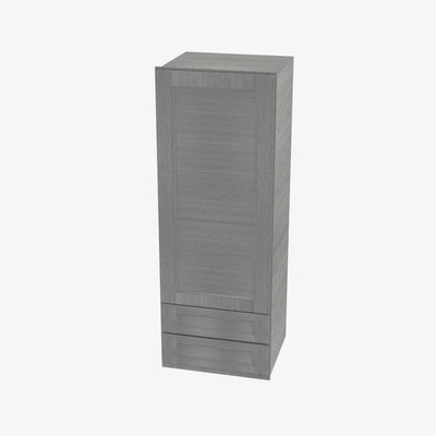 TG-W2D1860 Single Door Cabinets 18 Inch Wall Cabinet With 2 Built-In Drawers | Midtown Grey - image 1