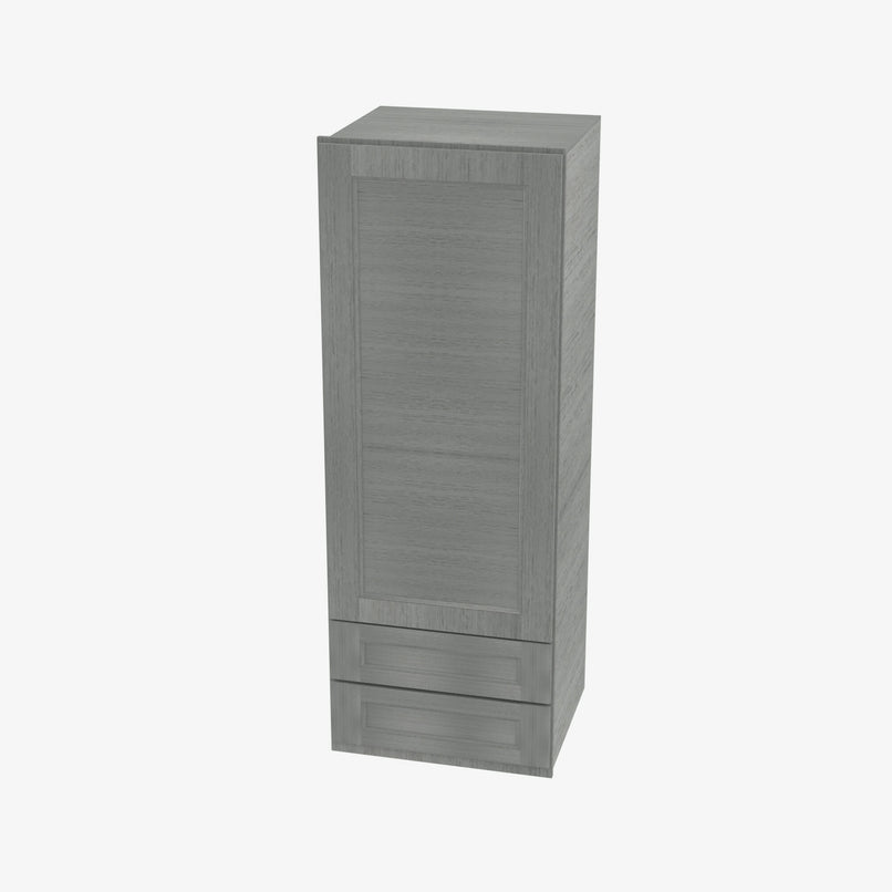 TG-W2D1854 Single Door Cabinets 18 Inch Wall Cabinet With 2 Built-In Drawers | Midtown Grey - image 1