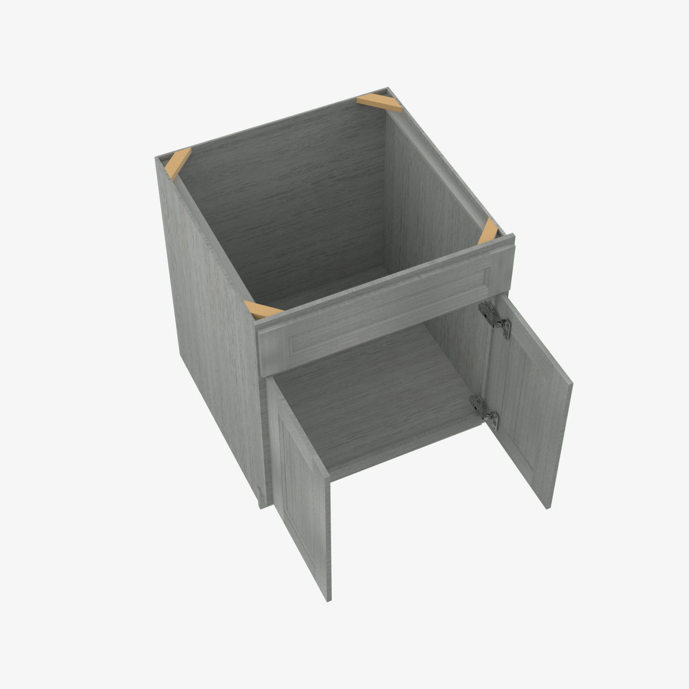TG-S3021B-34-1/2 Double Door 30 Inch Sink Base Vanity with Drawers | Midtown Grey