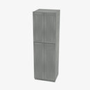 TG-WP2496B Four Door 24 Inch Tall Wall Pantry Cabinet with Butt Doors | Midtown Grey - image 1