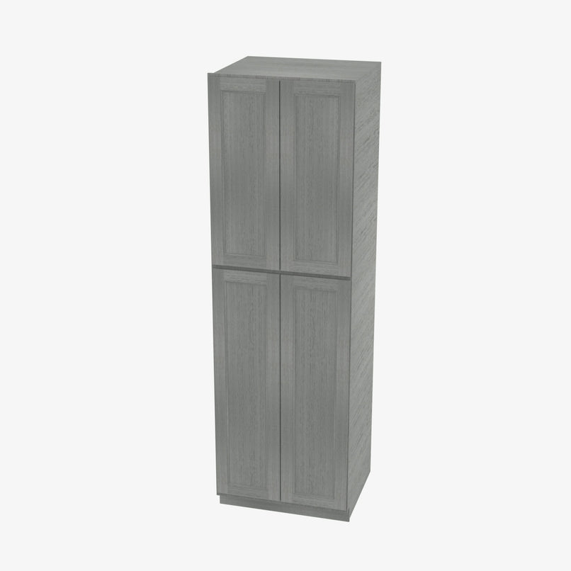 TG-WP2496B Four Door 24 Inch Tall Wall Pantry Cabinet with Butt Doors | Midtown Grey - image 1