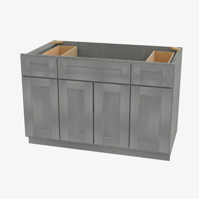 TG-S4821B12D-34-1/2 Double Door 48 Inch Sink Base Combo Vanity with Drawers | Midtown Grey - image 1