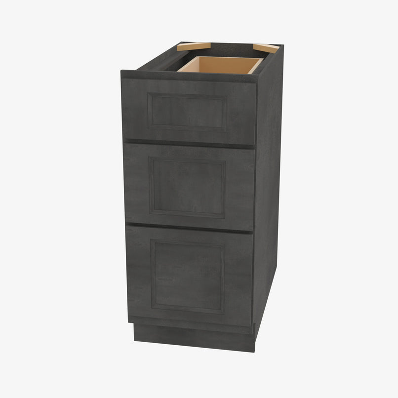 AA-DB15 3 15 Inch 3 Drawer Pack Base Cabinet | Blaze Black Shaker - image 1