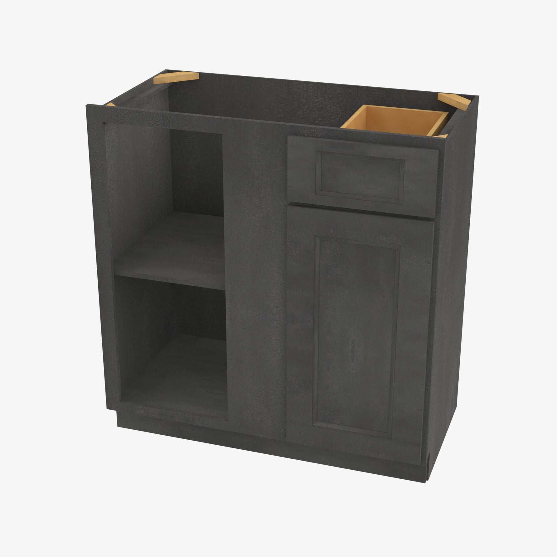 AA-BBLC45/48-42W Double Door 42 Inch Base Blind Corner Cabinets Cabinet | Blaze Black Shaker - image 1
