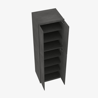AA-WP2484B Four Door 24 Inch Tall Wall Pantry Cabinet with Butt Doors | Blaze Black Shaker - image 1
