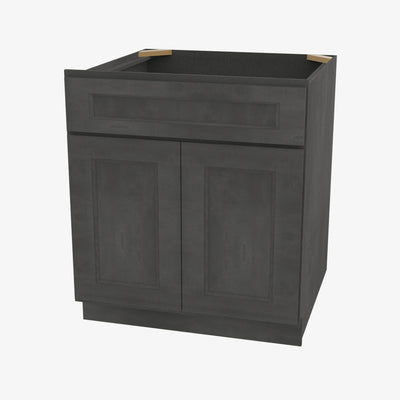 AA-S3621B-34-1/2 Double Door 36 Inch Sink Base Vanity with Drawer Heads | Blaze Black Shaker - image 1