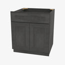 AA-S3021B-34-1/2 Double Door 30 Inch Sink Base Vanity with Drawer Heads | Blaze Black Shaker - image 1