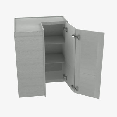 AN-WSQ2430 24 Inch Easy Reach Wall Corner Cabinet | Nova Light Grey Shaker - image 1