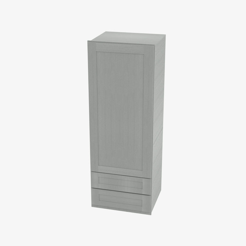AN-W2D1854 Single Door Cabinets 18 Inch Wall Cabinet With 2 Built-In Drawers | Nova Light Grey Shaker - image 1
