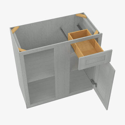 AN-BBLC45/48-42W Double Door 42 Inch Base Blind Corner Cabinets Cabinet | Nova Light Grey Shaker - image 1