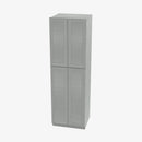 AN-WP2484B Four Door 24 Inch Tall Wall Pantry Cabinet with Butt Doors | Nova Light Grey Shaker - image 1