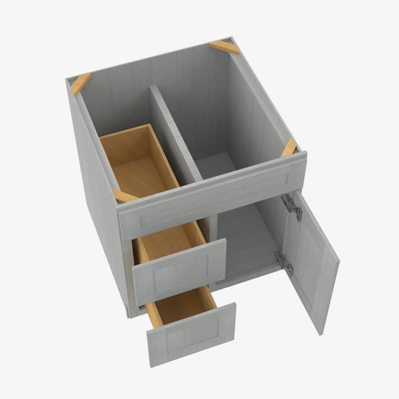 AN-S3021DL-34-1/2 Single Door Cabinets 30 Inch Combo Vanity with Left Drawer | Nova Light Grey Shaker - image 1