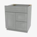 AN-S3621BDR-34-1/2 Double Door 36 Inch Sink Base Combo Vanity with Right Drawer | Nova Light Grey Shaker - image 1