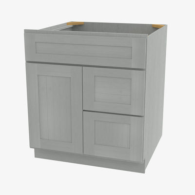 AN-S3621BDR-34-1/2 Double Door 36 Inch Sink Base Combo Vanity with Right Drawer | Nova Light Grey Shaker - image 1