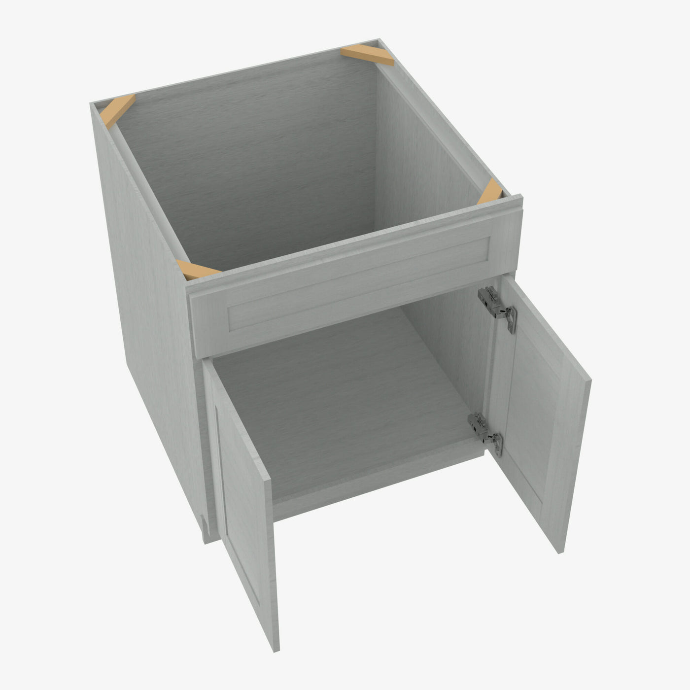 AN-S3021B-34-1/2 Double Door 30 Inch Sink Base Vanity with Drawers | Nova Light Grey Shaker