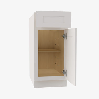 VW-B21 Single Door Cabinets 21 Inch Base Cabinet | Rio Vista White Shaker - image 1