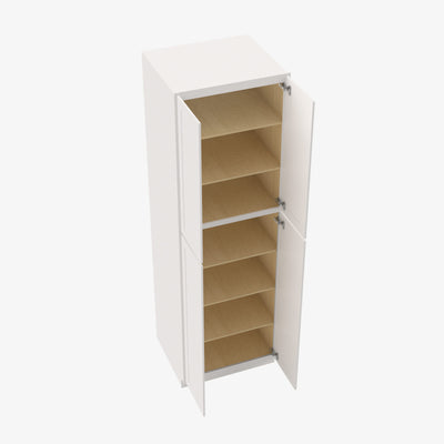 VW-WP2490B Four Door 24 Inch Tall Wall Pantry Cabinet with Butt Doors | Rio Vista White Shaker - image 1