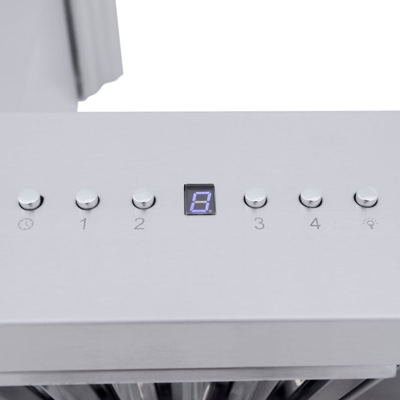 ZLINE 48 in. Professional Ducted Wall Mount Range Hood in Stainless Steel with Crown Molding (667CRN-48)