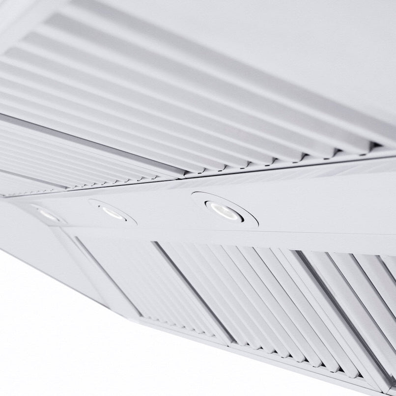 ZLINE 48 in. Professional Ducted Wall Mount Range Hood in Stainless Steel with Crown Molding (667CRN-48)