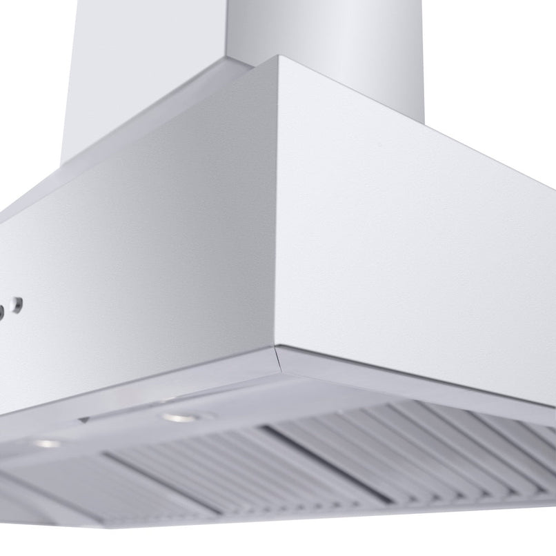 ZLINE 48 in. Professional Ducted Wall Mount Range Hood in Stainless Steel with Crown Molding (667CRN-48)