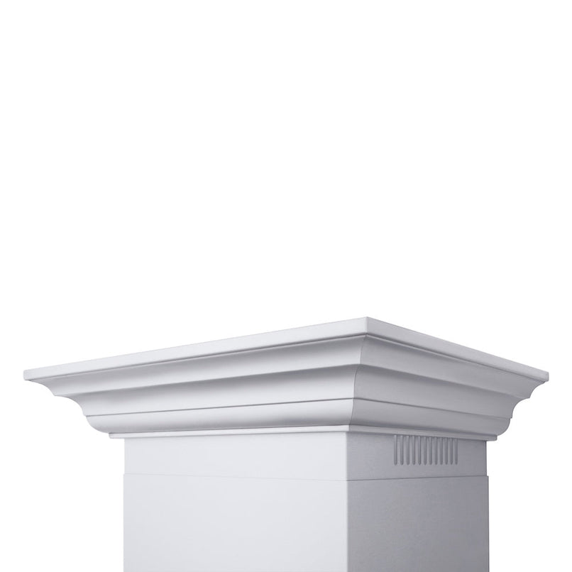 ZLINE 48 in. Professional Ducted Wall Mount Range Hood in Stainless Steel with Crown Molding (667CRN-48)