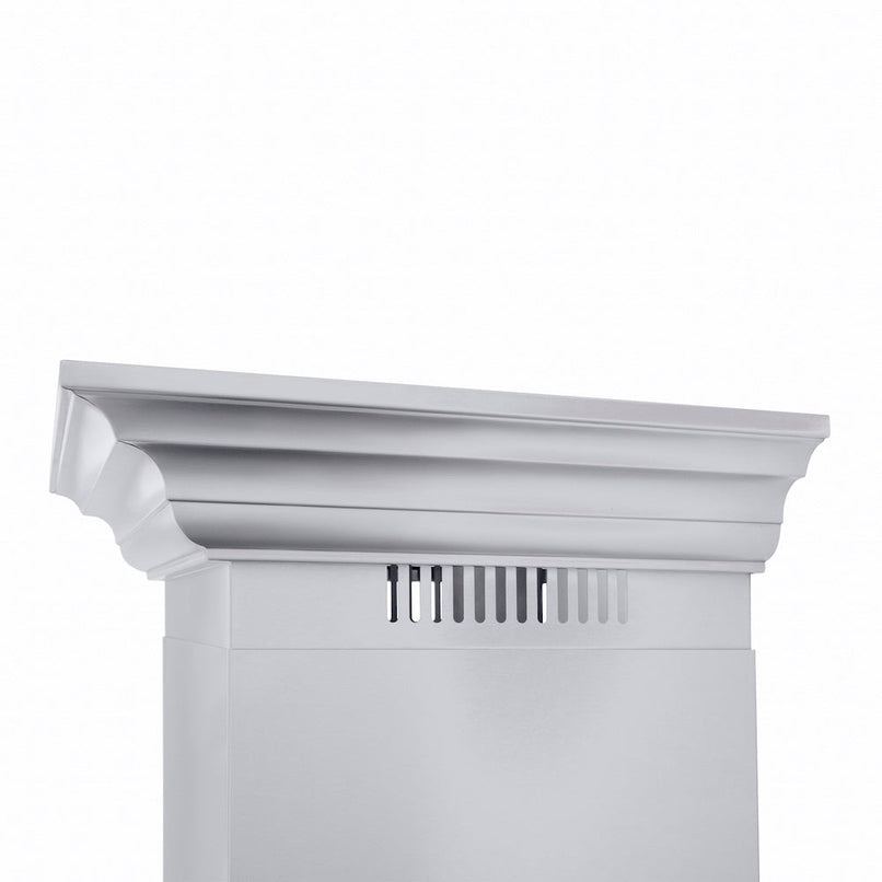 ZLINE 48 in. Professional Ducted Wall Mount Range Hood in Stainless Steel with Crown Molding (667CRN-48)
