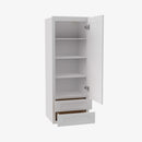 TW-W2D1848 Single Door Cabinets 18 Inch Wall Cabinet With 2 Built-In Drawers | Uptown White - image 4