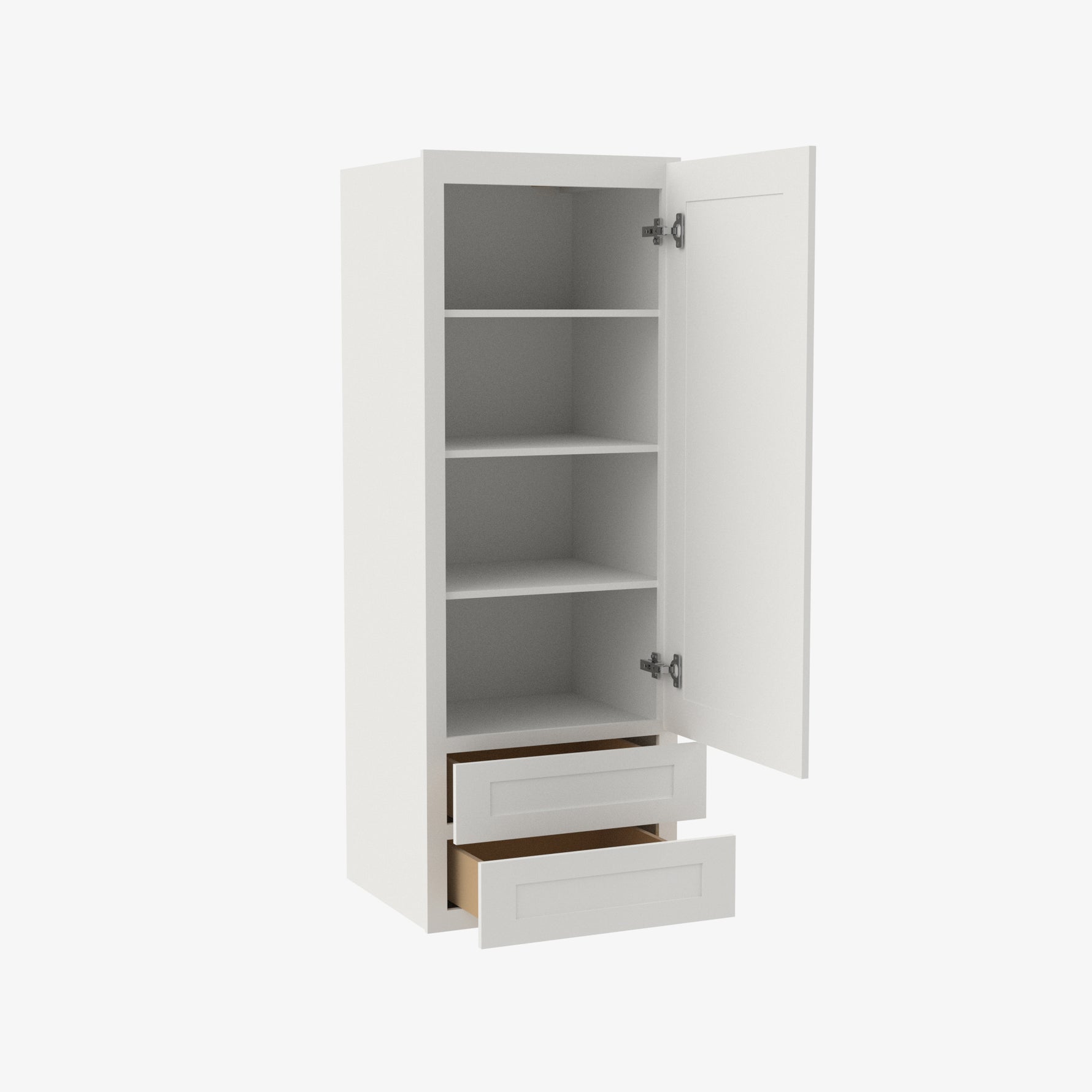 AZ-W2D1860 Single Door Cabinets 18 Inch Wall Cabinet With 2 Built-In Drawers | Forevermark Champagne Maple Shaker - image 2