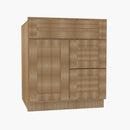 AR-S3021DR-34-1/2 Single Door Cabinets 30 Inch Combo Vanity with Right Drawer | Woodland Brown Shaker - image 3